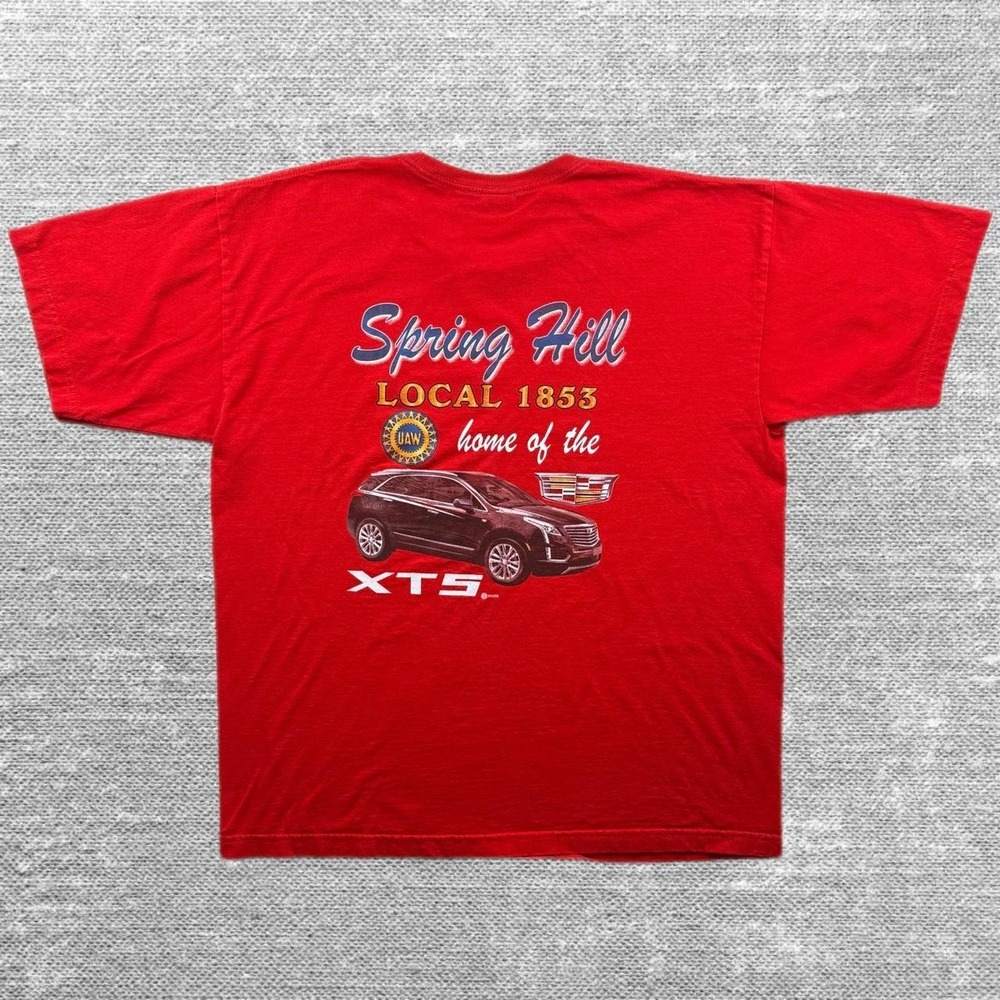 UAW Local 1853 Spring Hill Cadillac‎ XT5 Graphic Tee Shirt Red XL